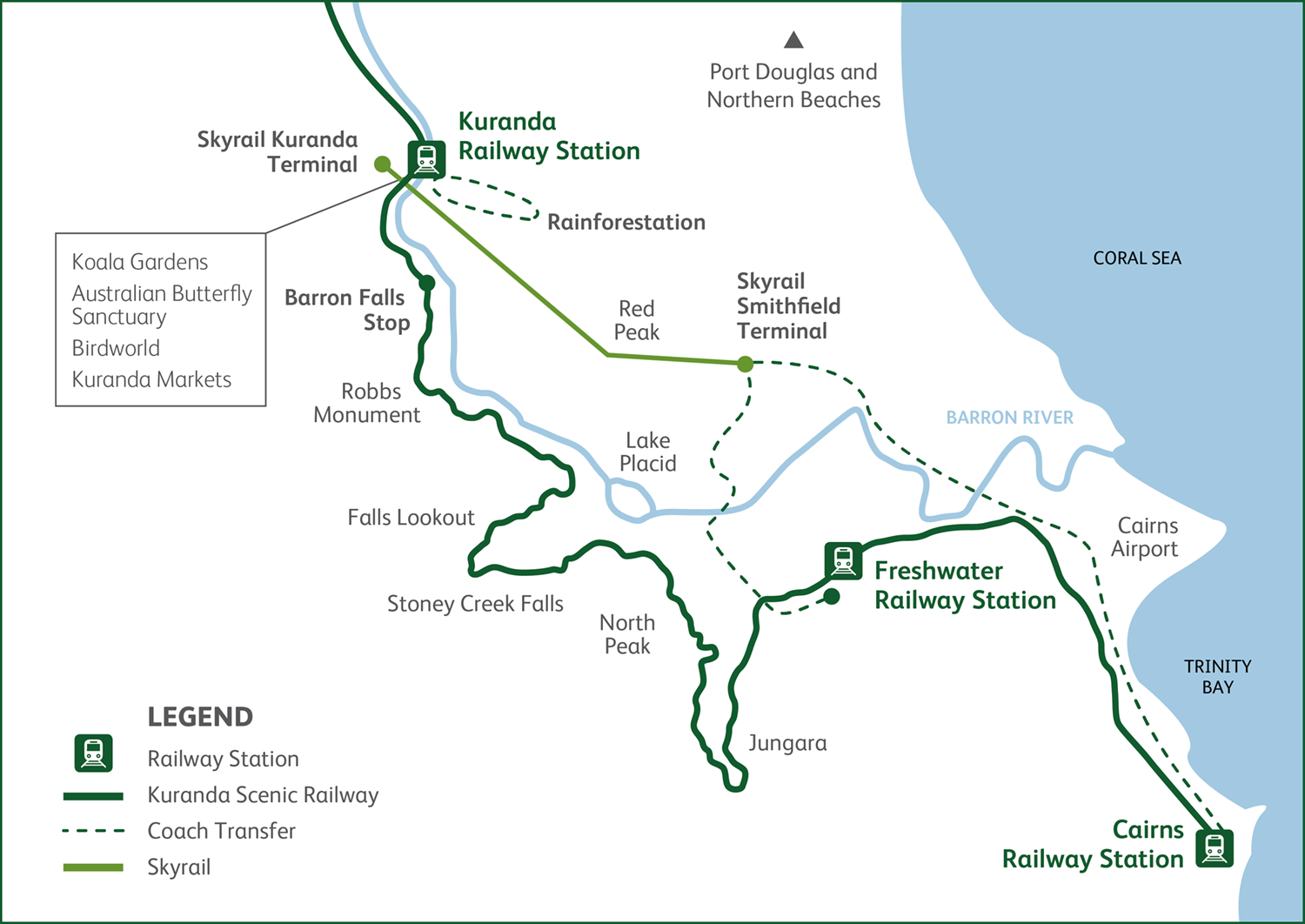 Kuranda Train Skyrail route