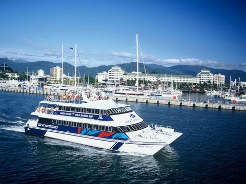 Great Adventures catamaran departing Cairns