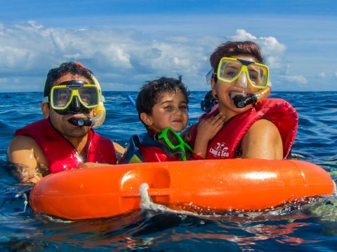Reef Experience family on the Great Barrier Reef