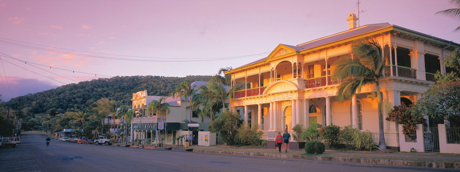 Main Street of Cooktown at sunset