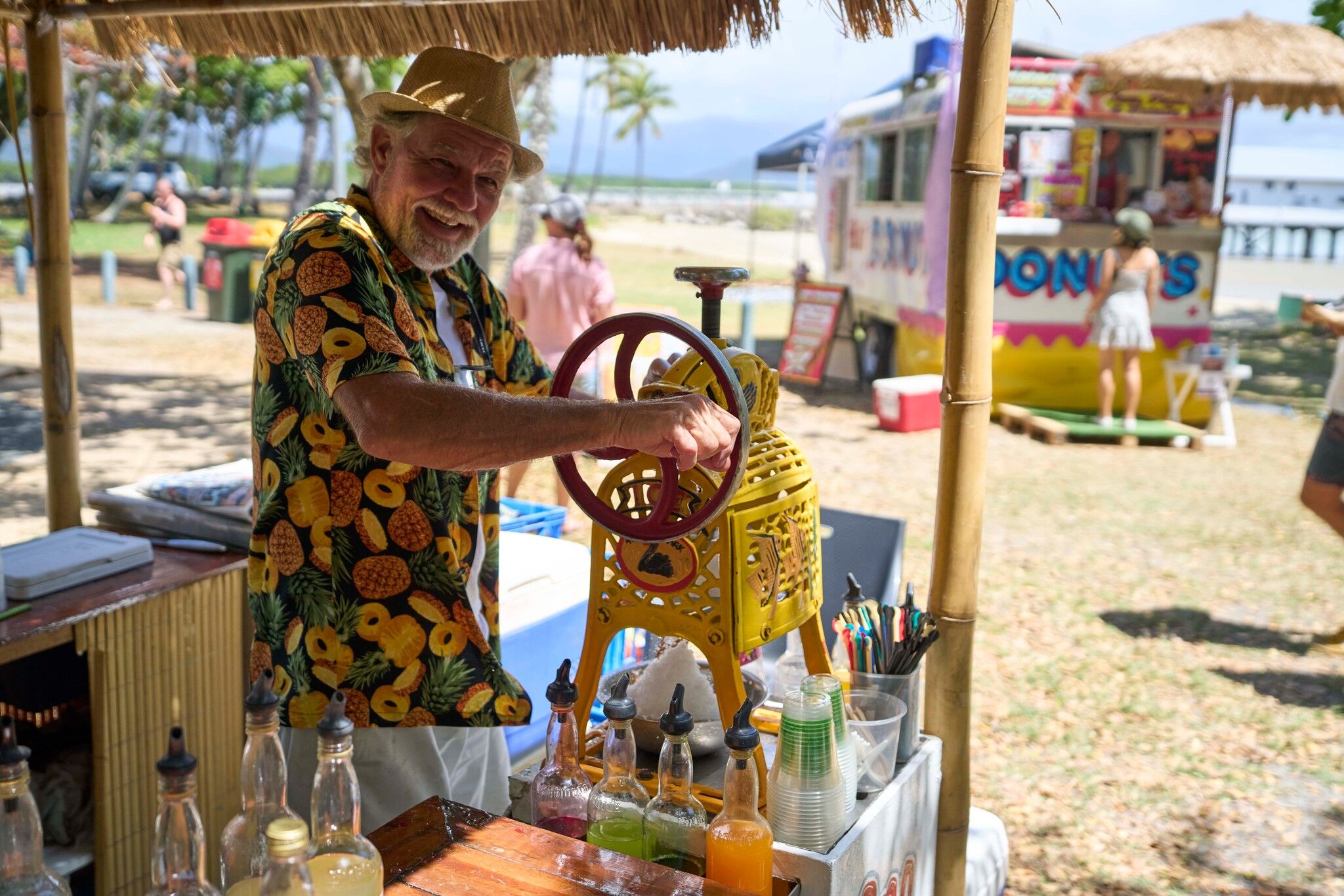 Food and drinks being made during Port Douglas Markets day tour