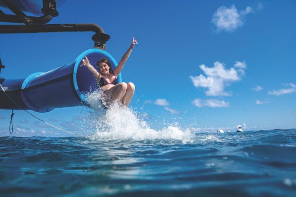 Woman on a slide