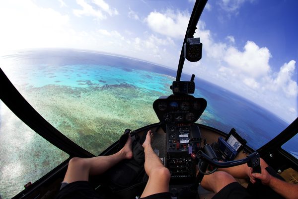 View of reef from helicopter