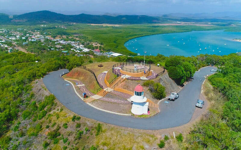 360-degree view from Grassy Hill Lookout over Cooktown, the Endeavour River and Coral Sea, Far North Queensland