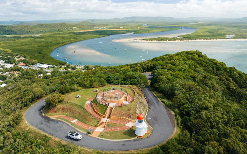 Cooktown waterfront and Endeavour River viewed from Grassy Hill Lookout, Far North Queensland
